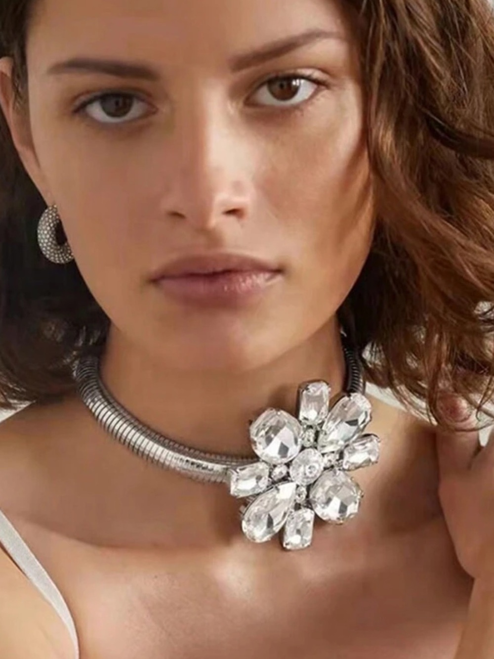 Celeste Crystal Petal Choker • Couture Floral Collar